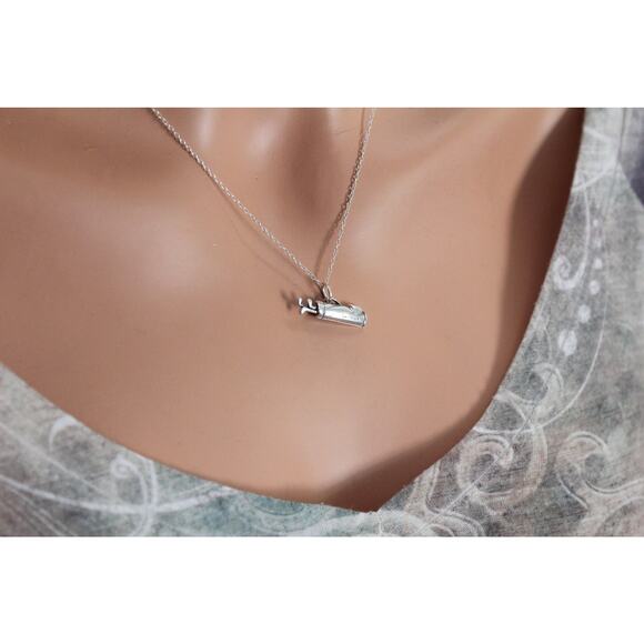 Sterling Silver Oxidized Golf Bag Charm Necklace - Picture 2 of 4